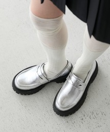 【forksy.】厚底トラックソールローファー/コイン&タッセルローファー