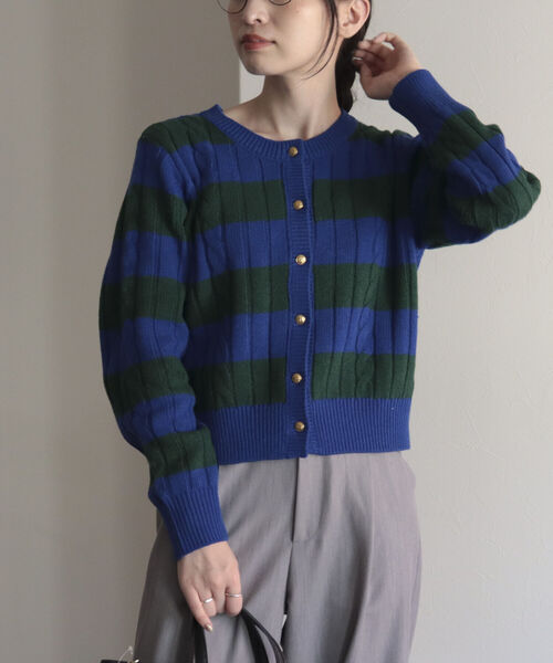 fredy emue（フレディエミュ）の「ケーブル×ワイドリブ カーディガン（カーディガン/ボレロ・レディース・ネイビー/レッド/アイボリー/ブルー系その他・38）」の19枚目の写真