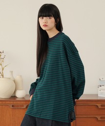 オーバーサイズ ボーダー ワイド L/S カットソー