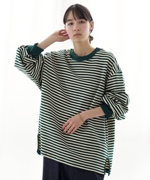 オーバーサイズ ボーダー ワイド L/S カットソー