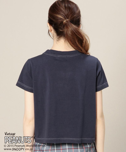 ROSE BUD（ローズバッド）の「(PEANUTS X ROSE BUD) LCTT-15122 CHARACTER EMB.POCKET-T（Tシャツ/カットソー・レディース・ホワイト/ミックスグレー/ネイビー・ONE SIZE）」の19枚目の写真