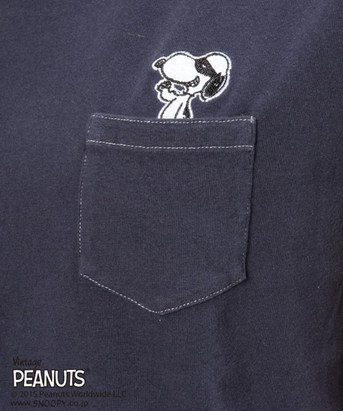 ROSE BUD（ローズバッド）の「(PEANUTS X ROSE BUD) LCTT-15122 CHARACTER EMB.POCKET-T（Tシャツ/カットソー・レディース・ホワイト/ミックスグレー/ネイビー・ONE SIZE）」の15枚目の写真