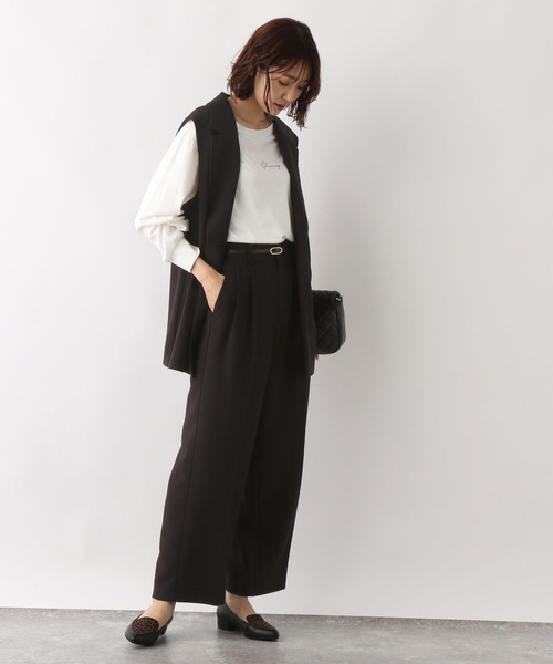 GLOBAL WORK（グローバルワーク）の「ウツクシルエットワイドパンツ/352217（その他パンツ・レディース・ブラック/ブラウン/ライトベージュ/ブルー・SMALL/MEDIUM/LARGE）」の6枚目の写真