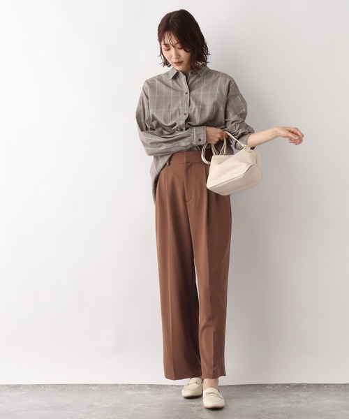 GLOBAL WORK（グローバルワーク）の「ウツクシルエットワイドパンツ/352217（その他パンツ・レディース・ブラック/ブラウン/ライトベージュ/ブルー・SMALL/MEDIUM/LARGE）」の13枚目の写真