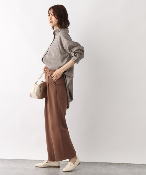 GLOBAL WORK（グローバルワーク）の「ウツクシルエットワイドパンツ/352217（その他パンツ・レディース・ブラック/ブラウン/ライトベージュ/ブルー・SMALL/MEDIUM/LARGE）」の14枚目の写真