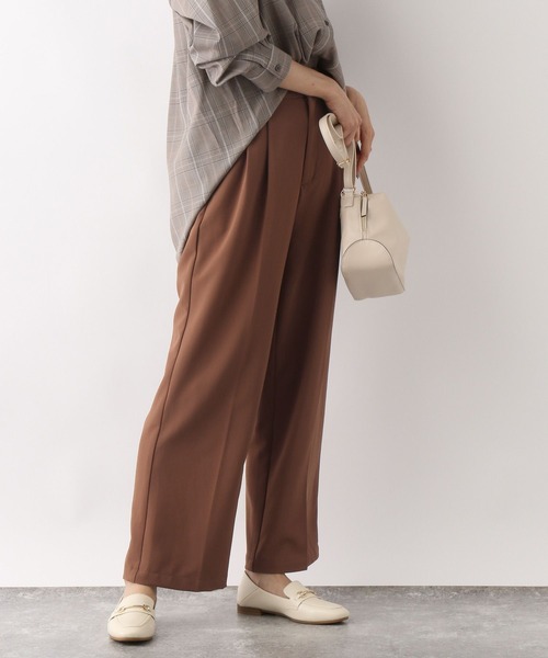 GLOBAL WORK（グローバルワーク）の「ウツクシルエットワイドパンツ/352217（その他パンツ・レディース・ブラック/ブラウン/ライトベージュ/ブルー・SMALL/MEDIUM/LARGE）」の16枚目の写真