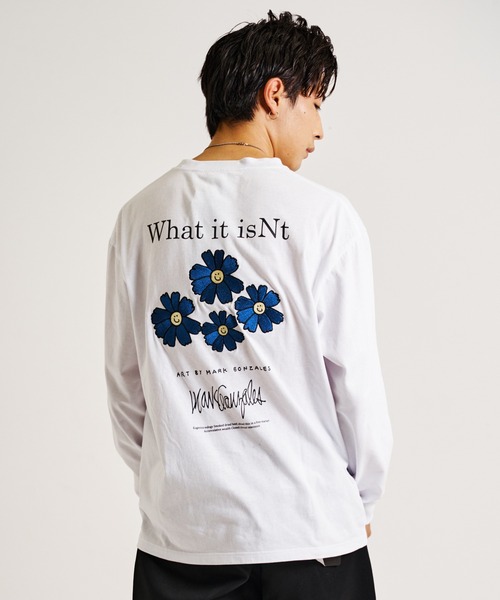 （What it isNt）ART BY MARKGONZALES（ワットイットイズント）の「What it isNt-MG【62302】-L/S TEE/(ワットイットイズント) アートバイ マークゴンザレス /ロンT（Tシャツ/カットソー・メンズ・ホワイト/ブラック・L/XL）」の10枚目の写真