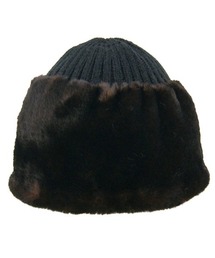 リバーシブル ファー＆ニット帽