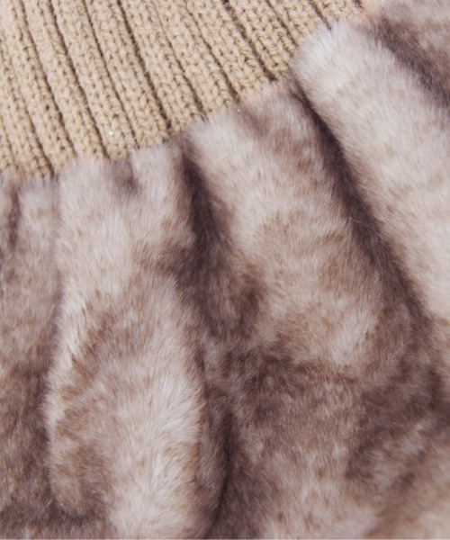 Ruben（ルーベン）の「リバーシブル ファー＆ニット帽（ニットキャップ/ビーニー・レディース・アイボリー/ブラック/ベージュ/グレー・FREE）」の15枚目の写真