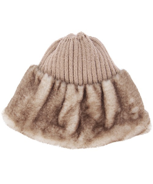 Ruben（ルーベン）の「リバーシブル ファー＆ニット帽（ニットキャップ/ビーニー・レディース・アイボリー/ブラック/ベージュ/グレー・FREE）」の13枚目の写真