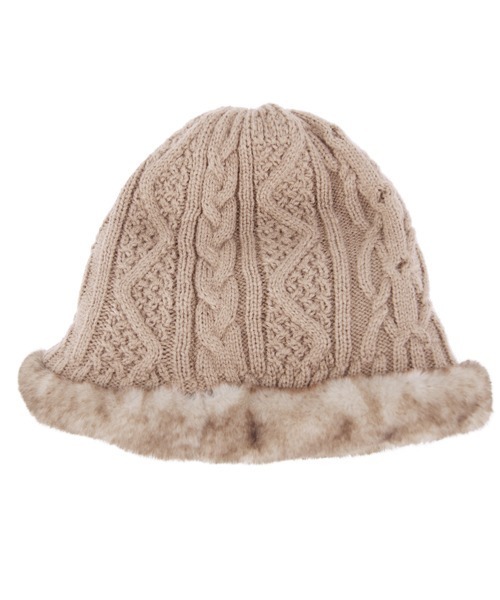 Ruben（ルーベン）の「リバーシブル ファー＆ニット帽（ニットキャップ/ビーニー・レディース・アイボリー/ブラック/ベージュ/グレー・FREE）」の14枚目の写真