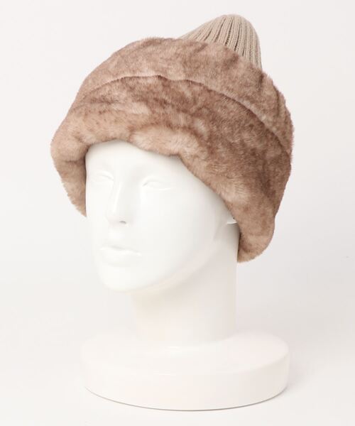 Ruben（ルーベン）の「リバーシブル ファー＆ニット帽（ニットキャップ/ビーニー・レディース・アイボリー/ブラック/ベージュ/グレー・FREE）」の18枚目の写真