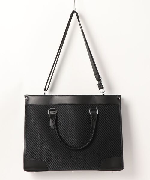 TAKA-Q（タカキュー）の「タカキューメンズ/TAKA-Q:MEN 変形市松 2WAY ブリーフバッグ A4対応（ビジネスバッグ・メンズ・グレー/ブラック・FREE）」の3枚目の写真