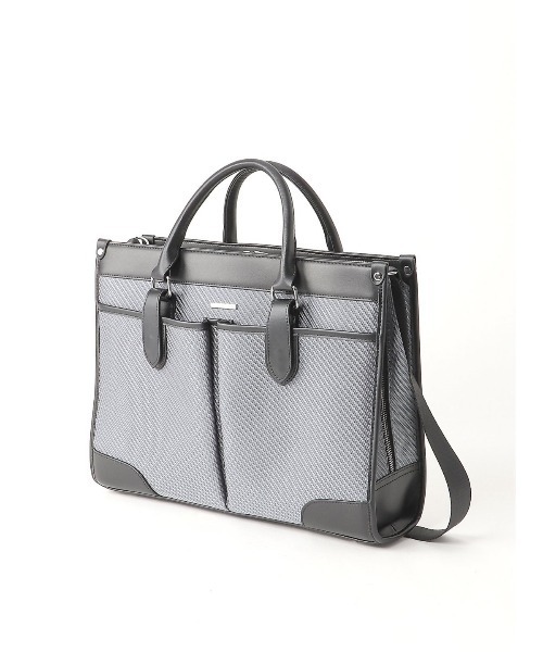 TAKA-Q（タカキュー）の「タカキューメンズ/TAKA-Q:MEN 変形市松 2WAY ブリーフバッグ A4対応（ビジネスバッグ・メンズ・グレー/ブラック・FREE）」の2枚目の写真