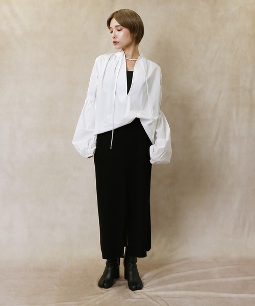 Lull（ルル）の「【Lull / ルル】2wayリブニットロングスカート（スカート・レディース・ブラック/ブラウン/グリーン・ONESIZE）」の10枚目の写真