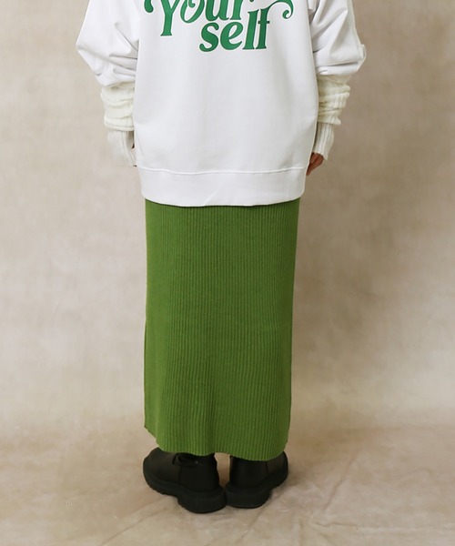 Lull（ルル）の「【Lull / ルル】2wayリブニットロングスカート（スカート・レディース・ブラック/ブラウン/グリーン・ONESIZE）」の9枚目の写真