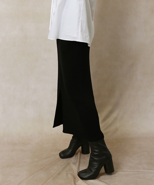 Lull（ルル）の「【Lull / ルル】2wayリブニットロングスカート（スカート・レディース・ブラック/ブラウン/グリーン・ONESIZE）」の5枚目の写真