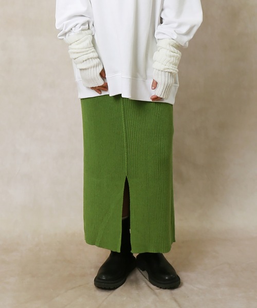 Lull（ルル）の「【Lull / ルル】2wayリブニットロングスカート（スカート・レディース・ブラック/ブラウン/グリーン・ONESIZE）」の8枚目の写真