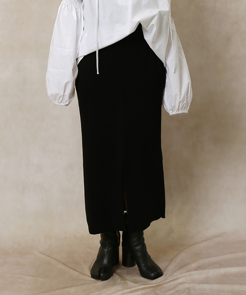 Lull（ルル）の「【Lull / ルル】2wayリブニットロングスカート（スカート・レディース・ブラック/ブラウン/グリーン・ONESIZE）」の4枚目の写真