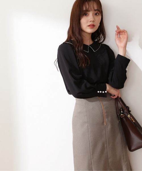 PROPORTION BODY DRESSING（プロポーションボディドレッシング）の「ピコデザインジョーゼットブラウス / 1212210005（シャツ/ブラウス・レディース・ブラック/イエロー/オフホワイト・FREE）」の21枚目の写真