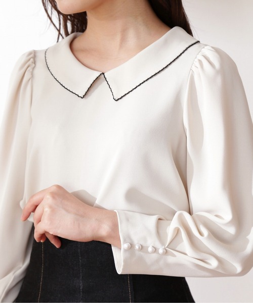 PROPORTION BODY DRESSING（プロポーションボディドレッシング）の「ピコデザインジョーゼットブラウス / 1212210005（シャツ/ブラウス・レディース・ブラック/イエロー/オフホワイト・FREE）」の15枚目の写真