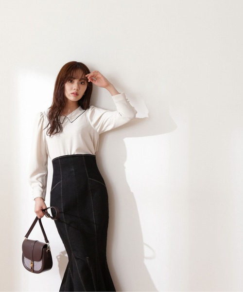 PROPORTION BODY DRESSING（プロポーションボディドレッシング）の「ピコデザインジョーゼットブラウス / 1212210005（シャツ/ブラウス・レディース・ブラック/イエロー/オフホワイト・FREE）」の19枚目の写真