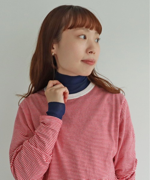 Malle(マル)の「Malle コットン/ポリエステル ハイネックセーター(ニット/セーター・レディース・ホワイト/ブラック/ネイビー・FREE)」の1枚目の写真