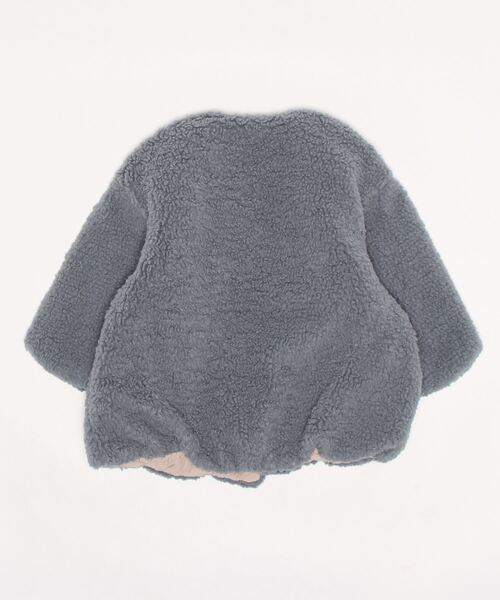combimini(コンビミニ)の「リバーシブルハーフコート(シープボア)(その他アウター・キッズ・グレー系その他/ブルー・120/100/110/90)」の9枚目の写真