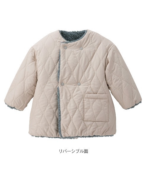 combimini(コンビミニ)の「リバーシブルハーフコート(シープボア)(その他アウター・キッズ・グレー系その他/ブルー・120/100/110/90)」の12枚目の写真