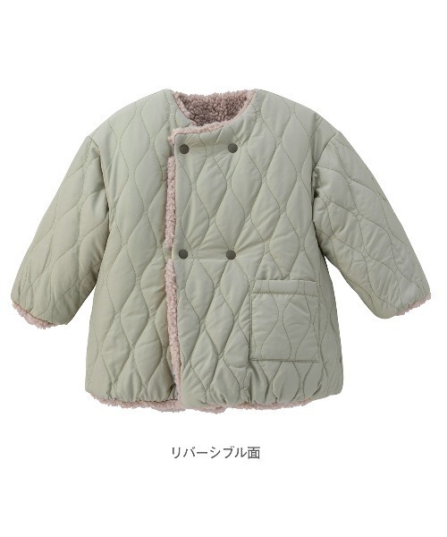 combimini(コンビミニ)の「リバーシブルハーフコート(シープボア)(その他アウター・キッズ・グレー系その他/ブルー・120/100/110/90)」の13枚目の写真