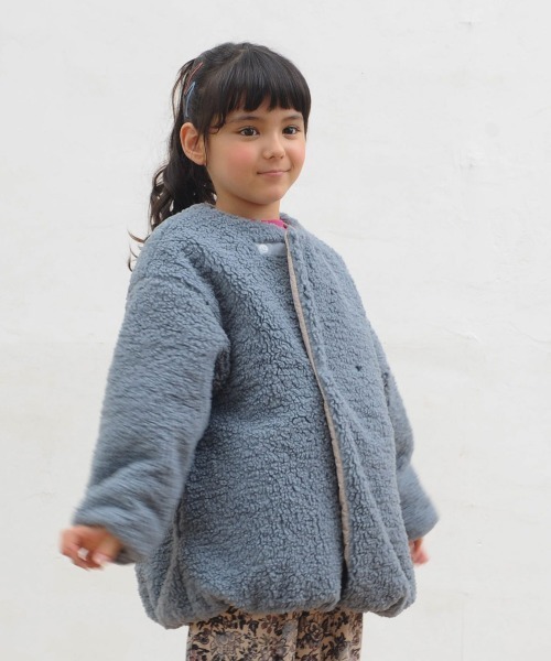 combimini(コンビミニ)の「リバーシブルハーフコート(シープボア)(その他アウター・キッズ・グレー系その他/ブルー・120/100/110/90)」の14枚目の写真