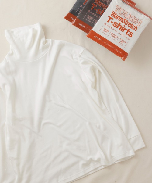 GUNZE(グンゼ)の「【GUNZE×TYPY】タートルネックロングTシャツ(Tシャツ/カットソー・メンズ・ブラック/アイボリー/ブラウン・S/M/L/XL)」の1枚目の写真