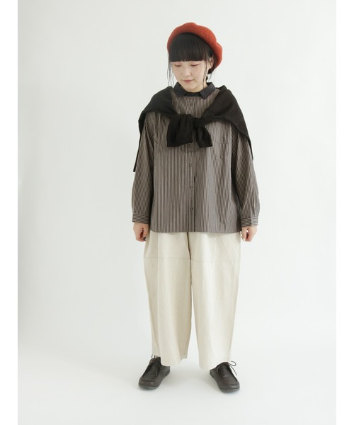 Samansa Mos2（サマンサ モスモス）の「柄アソートクレリックシャツ（シャツ/ブラウス・レディース・ブラック/ベージュ/オフホワイト/モカ・ﾌﾘ-）」の14枚目の写真