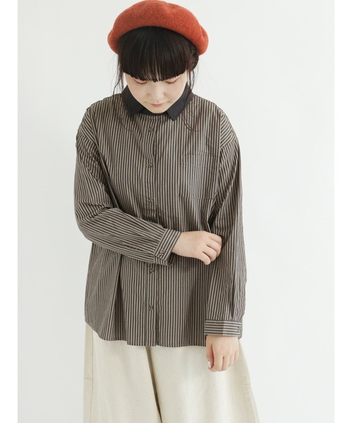 Samansa Mos2（サマンサ モスモス）の「柄アソートクレリックシャツ（シャツ/ブラウス・レディース・ブラック/ベージュ/オフホワイト/モカ・ﾌﾘ-）」の16枚目の写真