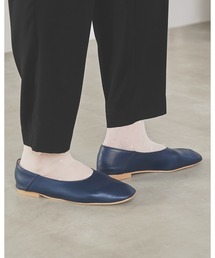 【レインフェア¥1,000OFF|9/23(水)まで】スクエアトゥ フラット Uカット パンプス