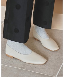 【レインフェア¥1,000OFF|9/23(水)まで】スクエアトゥ フラット Uカット パンプス