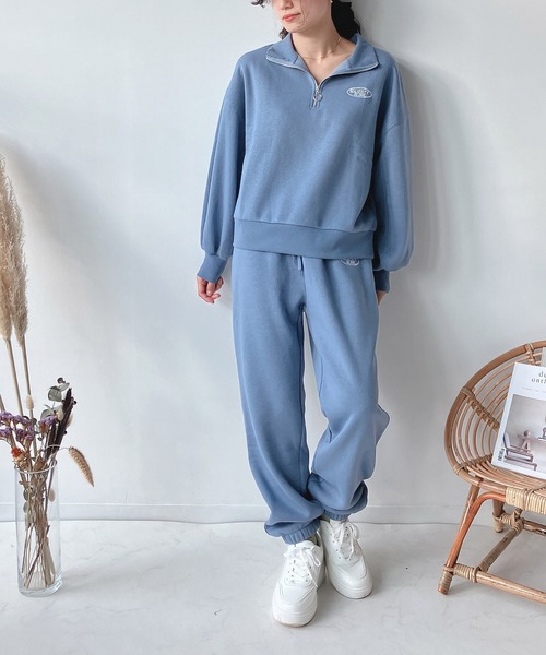 AS KNOW AS plus(アズノゥアズプラス)の「♪ロゴ刺繍 ジョガースウェットパンツ(スウェットパンツ・レディース・ブラック/ブルー/オートミール・FREE)」の7枚目の写真