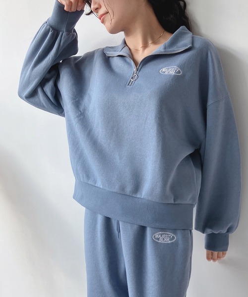 AS KNOW AS plus(アズノゥアズプラス)の「♪ロゴ刺繍 ジョガースウェットパンツ(スウェットパンツ・レディース・ブラック/ブルー/オートミール・FREE)」の9枚目の写真