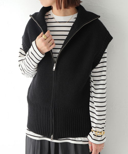 JOURNAL STANDARD SELECT（ジャーナルスタンダードセレクト）の「【CLANE/クラネ】 ZIP COLLAR KNIT