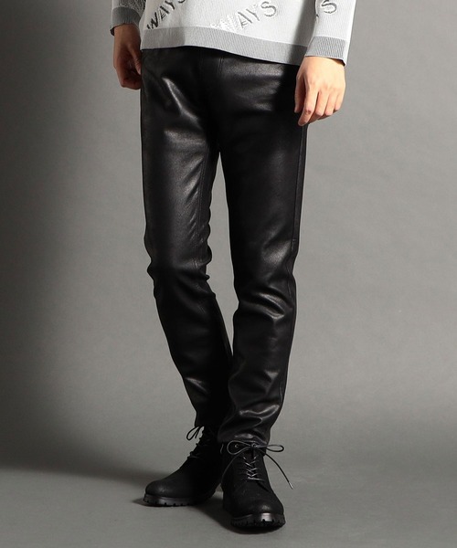 HIDEAWAYS NICOLE(ハイダウェイニコル)の「ポンチスウェードレザー調プリントパンツ(その他パンツ・メンズ・グレー系その他/ブラック系その他2/ブラック系その他・SMALL/MEDIUM/LARGE/X-LARGE)」の2枚目の写真