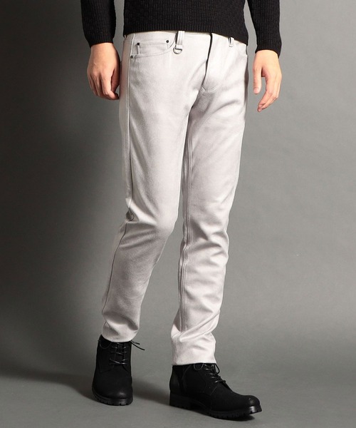 HIDEAWAYS NICOLE(ハイダウェイニコル)の「ポンチスウェードレザー調プリントパンツ(その他パンツ・メンズ・グレー系その他/ブラック系その他2/ブラック系その他・SMALL/MEDIUM/LARGE/X-LARGE)」の3枚目の写真