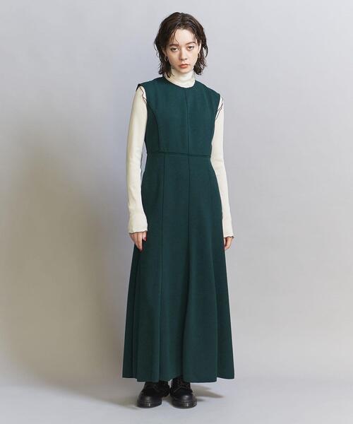 BEAUTY&YOUTH UNITED ARROWS（ビューティーアンドユースユナイテッドアローズ）の「エコポリエステル ループフレアワンピース（ワンピース・レディース・ダークグリーン/ブラック・S/M）」の10枚目の写真