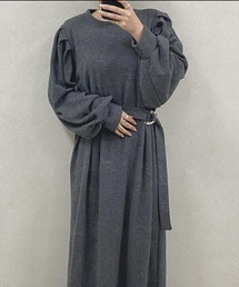 パフスリーブ」に該当するワンピース（グレー/灰色系）ファッション
