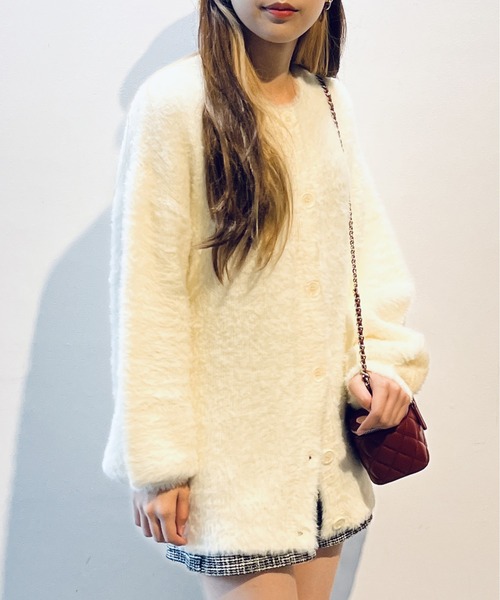 one way（ワンウェイ）の「ショートフェザーロングカーディガン（カーディガン/ボレロ・レディース・ライトピンク/ホワイト/ベージュ・FREE）」の17枚目の写真