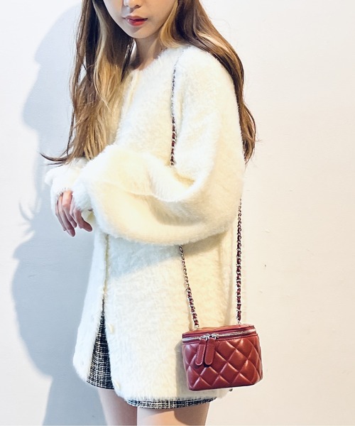 one way（ワンウェイ）の「ショートフェザーロングカーディガン（カーディガン/ボレロ・レディース・ライトピンク/ホワイト/ベージュ・FREE）」の18枚目の写真