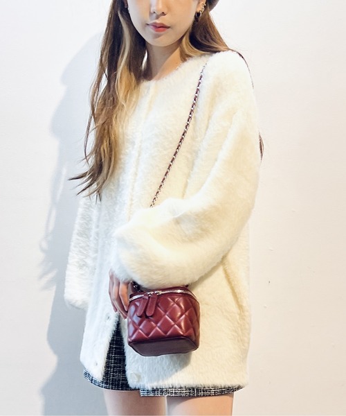 one way（ワンウェイ）の「ショートフェザーロングカーディガン（カーディガン/ボレロ・レディース・ライトピンク/ホワイト/ベージュ・FREE）」の19枚目の写真