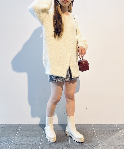 one way（ワンウェイ）の「ショートフェザーロングカーディガン（カーディガン/ボレロ・レディース・ライトピンク/ホワイト/ベージュ・FREE）」の20枚目の写真