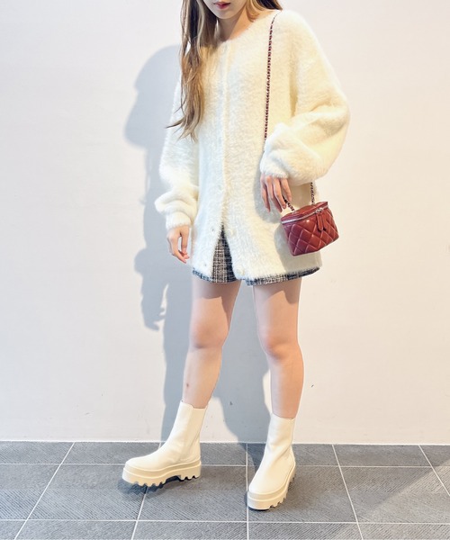 one way（ワンウェイ）の「ショートフェザーロングカーディガン（カーディガン/ボレロ・レディース・ライトピンク/ホワイト/ベージュ・FREE）」の21枚目の写真