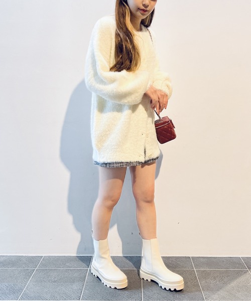 one way（ワンウェイ）の「ショートフェザーロングカーディガン（カーディガン/ボレロ・レディース・ライトピンク/ホワイト/ベージュ・FREE）」の22枚目の写真