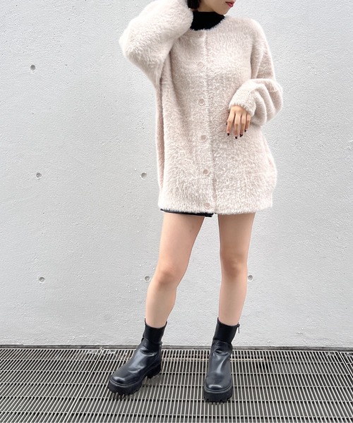 one way（ワンウェイ）の「ショートフェザーロングカーディガン（カーディガン/ボレロ・レディース・ライトピンク/ホワイト/ベージュ・FREE）」の11枚目の写真